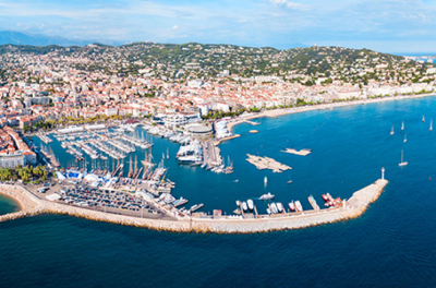 Vue aérienne ville de Cannes